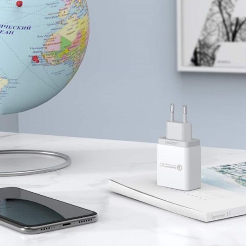 Szybka ładowarka sieciowa Quick Charge 3.0 18W 3A USB biały Szybka ładowarka sieciowa Quick Charge 3.0 18W 3A USB biały