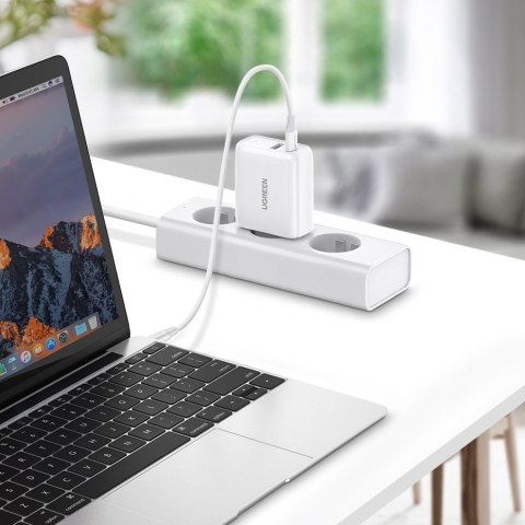 Szybka ładowarka sieciowa USB-C + USB 36 W Quick Charge 4.0 Power Delivery biały Szybka ładowarka sieciowa USB-C + USB 36 W Quick Charge 4.0 Power Delivery biały
