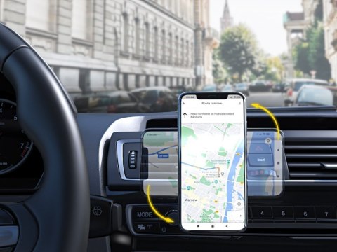 Uchwyt magnetyczny na telefon do kratki samochodu obrotowy 360 czarny Uchwyt magnetyczny na telefon do kratki samochodu obrotowy 360 czarny