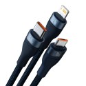 3w1 Kabel przewód do szybkiego ładowania USB-A do USB-C microUSB Lightning 66W 480Mb/s 1.2m niebieski 3w1 Kabel przewód do szybkiego ładowania USB-A do USB-C microUSB Lightning 66W 480Mb/s 1.2m niebieski