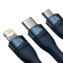 3w1 Kabel przewód do szybkiego ładowania USB-A do USB-C microUSB Lightning 66W 480Mb/s 1.2m niebieski 3w1 Kabel przewód do szybkiego ładowania USB-A do USB-C microUSB Lightning 66W 480Mb/s 1.2m niebieski