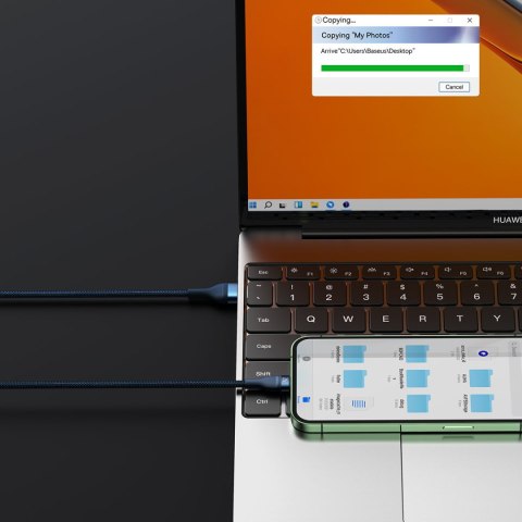 3w1 Kabel przewód do szybkiego ładowania USB-A do USB-C microUSB Lightning 66W 480Mb/s 1.2m niebieski 3w1 Kabel przewód do szybkiego ładowania USB-A do USB-C microUSB Lightning 66W 480Mb/s 1.2m niebieski