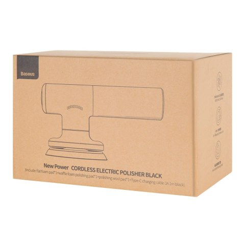 Bezprzewodowa elektryczna maszyna polerska polerka do wosku 30W czarna Bezprzewodowa elektryczna maszyna polerska polerka do wosku 30W czarna