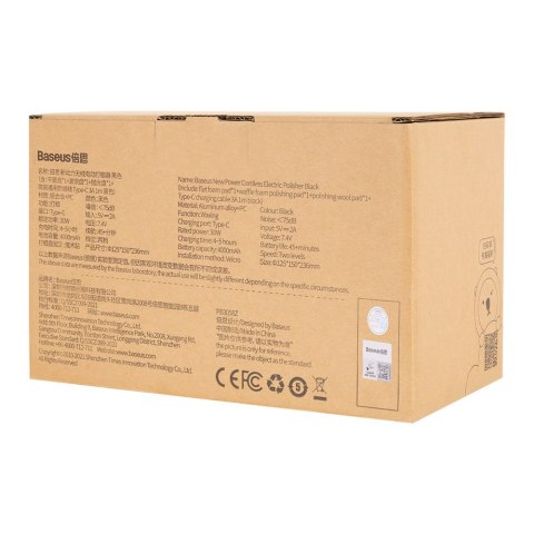 Bezprzewodowa elektryczna maszyna polerska polerka do wosku 30W czarna Bezprzewodowa elektryczna maszyna polerska polerka do wosku 30W czarna