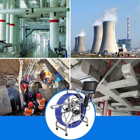 Endoskop kamera diagnostyczna inspekcyjna 12 LED TFT 7 cali SD 60 m Endoskop kamera diagnostyczna inspekcyjna 12 LED TFT 7 cali SD 60 m