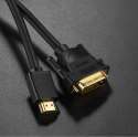 Kabel przewód przejściówka HDMI - DVI 4K 60Hz 30AWG 1m czarny