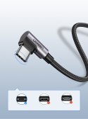 Przewód kabel kątowy boczna wtyczka USB - USB-C 1m 3A szary Przewód kabel kątowy boczna wtyczka USB - USB-C 1m 3A szary