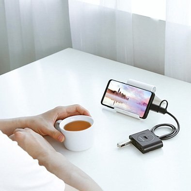 Rozdzielacz HUB portu USB do 4x USB 3.2 kabel 0.5 m czarny Rozdzielacz HUB portu USB do 4x USB 3.2 kabel 0.5 m czarny