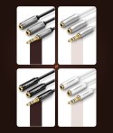 Rozdzielacz kabla słuchawkowego 2x AUX 3.5mm mini jack 25cm czarny Rozdzielacz kabla słuchawkowego 2x AUX 3.5mm mini jack 25cm czarny