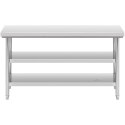 Stół blat roboczy stalowy nierdzewny z 2 półkami 150x60cm
