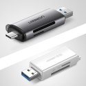 Uniwersalny czytnik kart SD micro SD na USB 3.0 i USB-C 3.0 szary Uniwersalny czytnik kart SD micro SD na USB 3.0 i USB-C 3.0 szary