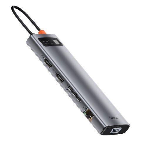 Wielofunkcyjny HUB replikator portów USB-C Metal Gleam 11w1 szary Wielofunkcyjny HUB replikator portów USB-C Metal Gleam 11w1 szary