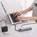 Wielofunkcyjny HUB replikator portów USB-C Metal Gleam 11w1 szary Wielofunkcyjny HUB replikator portów USB-C Metal Gleam 11w1 szary