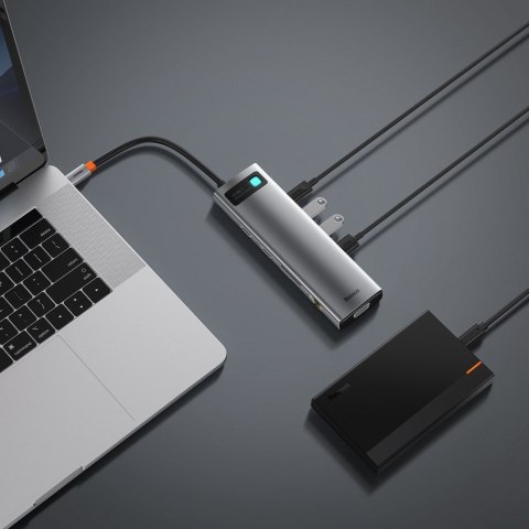 Wielofunkcyjny HUB replikator portów USB-C Metal Gleam 11w1 szary Wielofunkcyjny HUB replikator portów USB-C Metal Gleam 11w1 szary