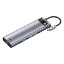Wielofunkcyjny HUB replikator portów USB-C Metal Gleam 11w1 szary Wielofunkcyjny HUB replikator portów USB-C Metal Gleam 11w1 szary