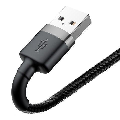 Wytrzymały kabel w oplocie do iPhone USB - Lightning QC3.0 2.4A 1m czarno-szary Wytrzymały kabel w oplocie do iPhone USB - Lightning QC3.0 2.4A 1m czarno-szary