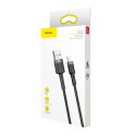 Wytrzymały kabel w oplocie do iPhone USB - Lightning QC3.0 2.4A 1m czarno-szary Wytrzymały kabel w oplocie do iPhone USB - Lightning QC3.0 2.4A 1m czarno-szary