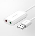 Zewnętrzna karta dźwiękowa muzyczna adapter USB - 3.5mm mini jack kabel 15cm czarny Zewnętrzna karta dźwiękowa muzyczna adapter USB - 3.5mm mini jack kabel 15cm czarny