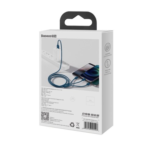 3w1 kabel przewód uniwersalny USB - Lightning / USB-C / micro USB 3.5A 1.5m niebieski 3w1 kabel przewód uniwersalny USB - Lightning / USB-C / micro USB 3.5A 1.5m niebieski