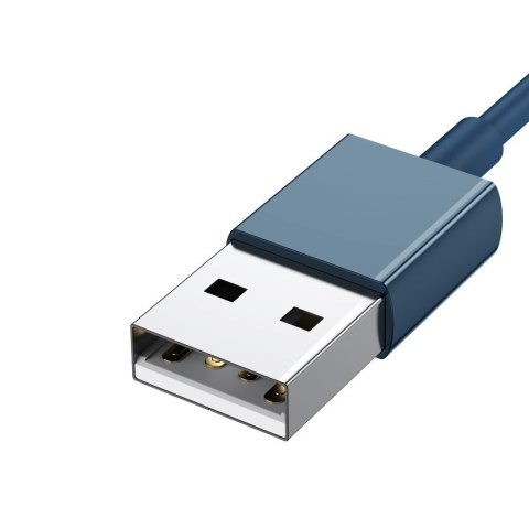 3w1 kabel przewód uniwersalny USB - Lightning / USB-C / micro USB 3.5A 1.5m niebieski 3w1 kabel przewód uniwersalny USB - Lightning / USB-C / micro USB 3.5A 1.5m niebieski