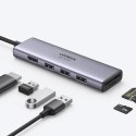 6w1 wielofunkcyjny HUB USB-C - 3x USB HDMI 4K czytnik kart SD i TF szary 6w1 wielofunkcyjny HUB USB-C - 3x USB HDMI 4K czytnik kart SD i TF szary
