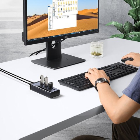 7w1 Wielofunkcyjny HUB rozdzielacz USB-C - 7x USB 3.0 PD DC 12V szary 7w1 Wielofunkcyjny HUB rozdzielacz USB-C - 7x USB 3.0 PD DC 12V szary