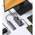 7w1 Wielofunkcyjny HUB rozdzielacz USB-C - 7x USB 3.0 PD DC 12V szary 7w1 Wielofunkcyjny HUB rozdzielacz USB-C - 7x USB 3.0 PD DC 12V szary