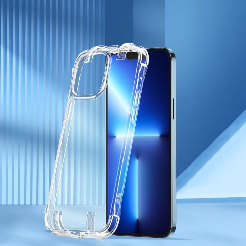 Etui pokrowiec do iPhone 13 Pro Max pancerna obudowa z haczykami podstawką przezroczysty Etui pokrowiec do iPhone 13 Pro Max pancerna obudowa z haczykami podstawką przezroczysty