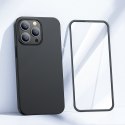 Etui pokrowiec do iPhone 13 Pro obudowa na tył i przód + szkło hartowane czarny Etui pokrowiec do iPhone 13 Pro obudowa na tył i przód + szkło hartowane czarny
