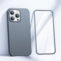 Etui pokrowiec do iPhone 13 Pro obudowa na tył i przód + szkło hartowane szary Etui pokrowiec do iPhone 13 Pro obudowa na tył i przód + szkło hartowane szary