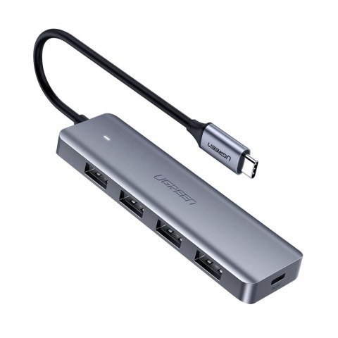 HUB Rozdzielacz USB-C - 4x USB 3.2 z portem zasilania USB-C szary HUB Rozdzielacz USB-C - 4x USB 3.2 z portem zasilania USB-C szary