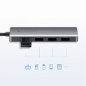 HUB Rozdzielacz USB-C - 4x USB 3.2 z portem zasilania USB-C szary HUB Rozdzielacz USB-C - 4x USB 3.2 z portem zasilania USB-C szary