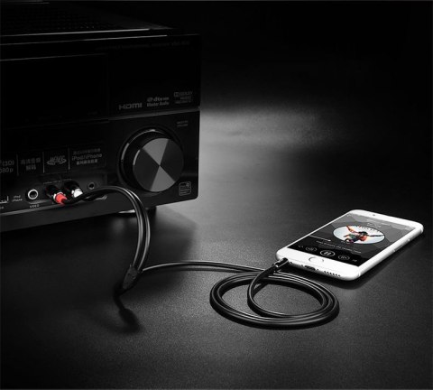 Kabel przewód audio 3.5mm mini jack - 2RCA 2m czarny Kabel przewód audio 3.5mm mini jack - 2RCA 2m czarny