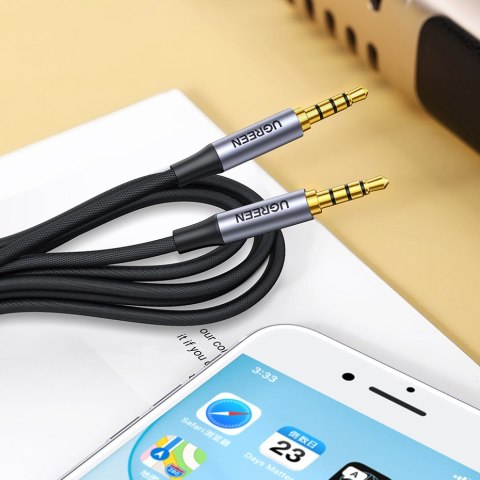 Kabel przewód audio AUX mini jack 3.5mm męski 2m czarny Kabel przewód audio AUX mini jack 3.5mm męski 2m czarny