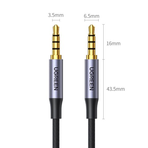 Kabel przewód audio AUX mini jack 3.5mm męski 2m czarny Kabel przewód audio AUX mini jack 3.5mm męski 2m czarny