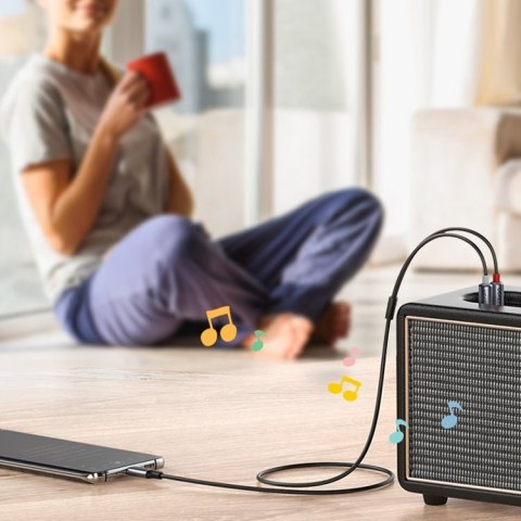 Kabel przewód audio dźwiękowy USB-C męski - 2RCA męski 1.5m szary Kabel przewód audio dźwiękowy USB-C męski - 2RCA męski 1.5m szary