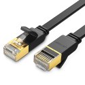 Płaski patchcord kabel przewód sieciowy LAN STP RJ45 Cat 7 10Gbps 3m czarny