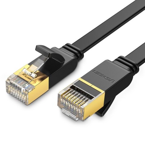 Płaski patchcord kabel przewód sieciowy LAN STP RJ45 Cat 7 10Gbps 3m czarny