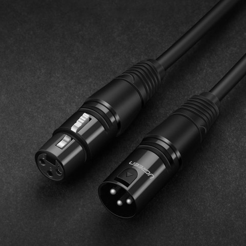 Przedłużacz do kabla przewodu audio do mikrofonu XLR 3m czarny Przedłużacz do kabla przewodu audio do mikrofonu XLR 3m czarny