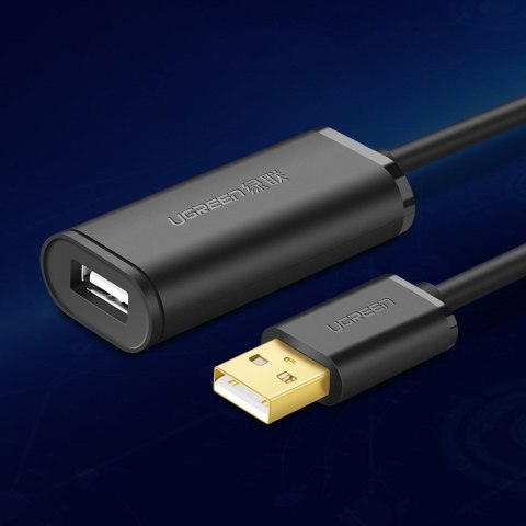 Przedłużacz kabel aktywny USB 2.0 480Mbps 10m czarny Przedłużacz kabel aktywny USB 2.0 480Mbps 10m czarny