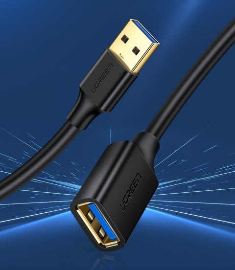 Przedłużacz przejściówka przewodu USB 3.0 2m czarny Przedłużacz przejściówka przewodu USB 3.0 2m czarny