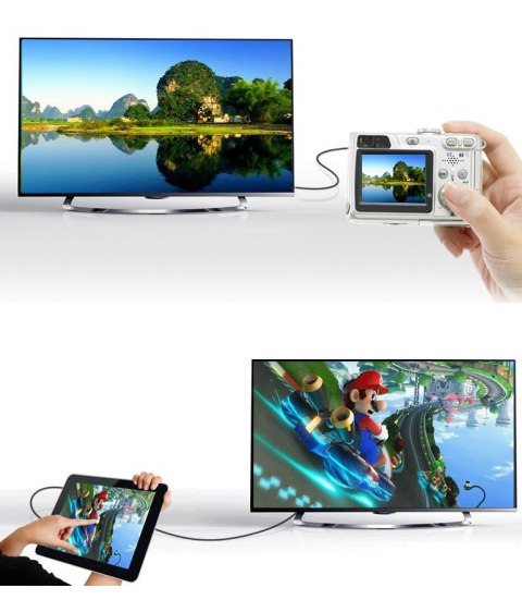 Przejściówka adapter kabel HDMI żeński - mini HDMI męski 4K 60Hz HEC ARC 22cm czarny Przejściówka adapter kabel HDMI żeński - mini HDMI męski 4K 60Hz HEC ARC 22cm czarny