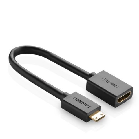 Przejściówka adapter kabel HDMI żeński - mini HDMI męski 4K 60Hz HEC ARC 22cm czarny Przejściówka adapter kabel HDMI żeński - mini HDMI męski 4K 60Hz HEC ARC 22cm czarny