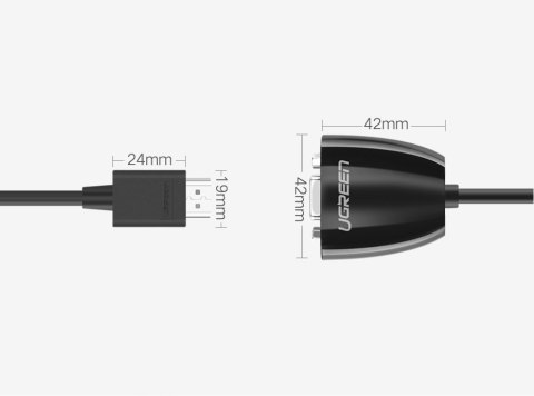 Przejściówka adapter przewód z HDMI męski do VGA żeński FHD czarny Przejściówka adapter przewód z HDMI męski do VGA żeński FHD czarny