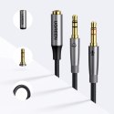 Rozdzielacz kabla AUX 3.5 mm żeński do słuchawek i mikrofonu męski 20cm czarny Rozdzielacz kabla AUX 3.5 mm żeński do słuchawek i mikrofonu męski 20cm czarny