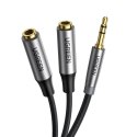 Rozdzielacz na 2x przewód kabel AUX 3.5mm mini jack 0.2m czarny Rozdzielacz na 2x przewód kabel AUX 3.5mm mini jack 0.2m czarny