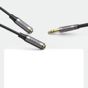 Rozdzielacz na 2x przewód kabel AUX 3.5mm mini jack 0.2m czarny Rozdzielacz na 2x przewód kabel AUX 3.5mm mini jack 0.2m czarny