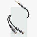 Rozdzielacz na 2x przewód kabel AUX 3.5mm mini jack 0.2m czarny Rozdzielacz na 2x przewód kabel AUX 3.5mm mini jack 0.2m czarny