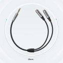 Rozdzielacz na 2x przewód kabel AUX 3.5mm mini jack 0.2m czarny Rozdzielacz na 2x przewód kabel AUX 3.5mm mini jack 0.2m czarny