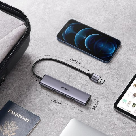 Rozdzielacz portów HUB USB - 4x USB 3.0 szary Rozdzielacz portów HUB USB - 4x USB 3.0 szary